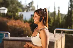 Coach guiding a private fitness session in Ibiza