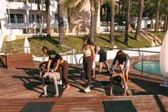 Bodyflow session by the pool in Ibiza